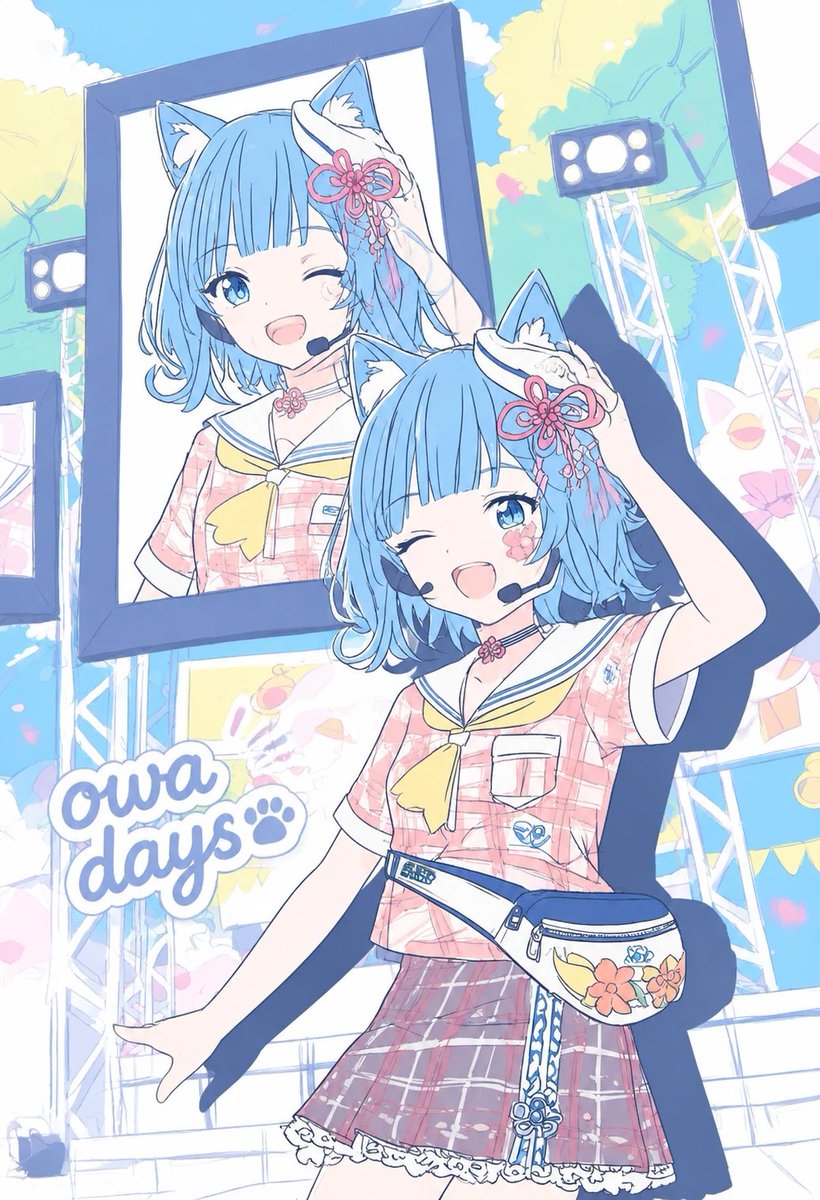 Pastel Cat-Eared Summer Idol Stage