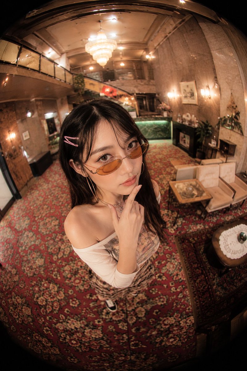 Fisheye Vintage Hotel Lobby Portrait