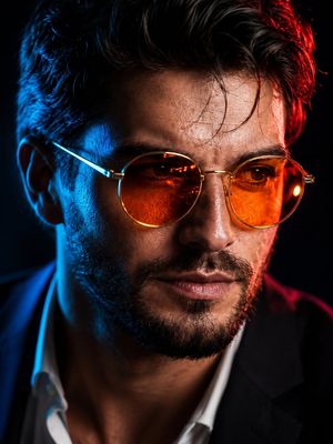 Cyberpunk Neon Identity Rim Light Portrait — Create an ultra-photorealistic cinematic close-up portrait using the uploaded image as the reference. Preserve the 