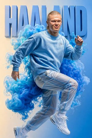 Premium Sportswear Campaign with 3D Typography AI image template preview