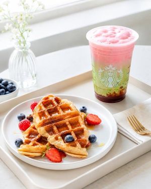 Modern Cafe Food Product Tray Photography AI image template preview
