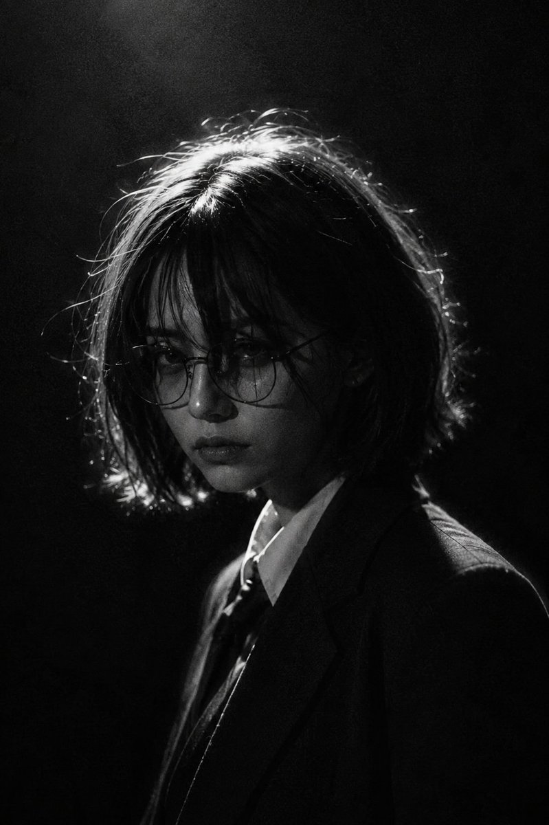 Cinematic Monochrome Studio Portrait