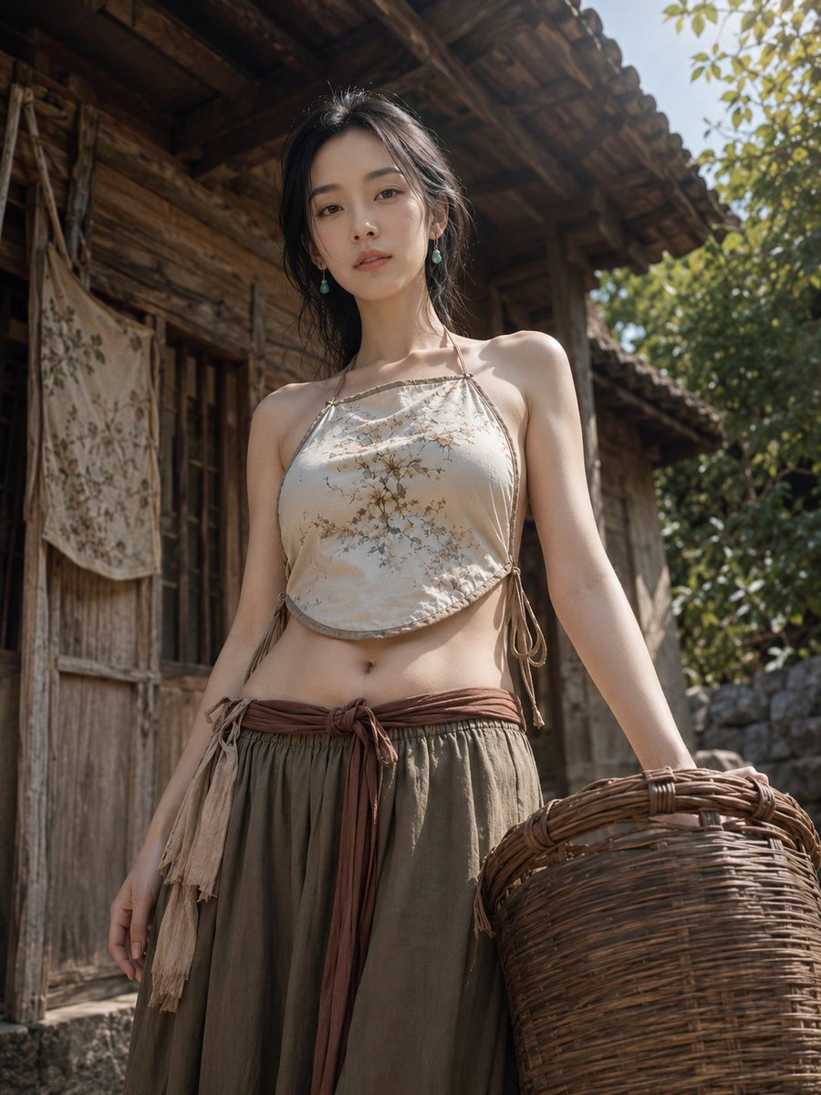 Ancient East Asian Courtyard Portrait