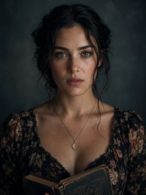 Moody Fine Art Editorial Portrait AI image template preview