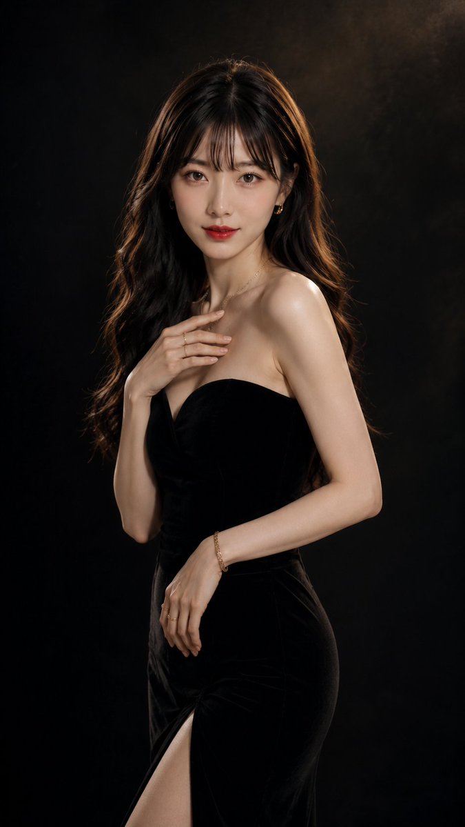 Elegant East Asian Woman Studio Portrait