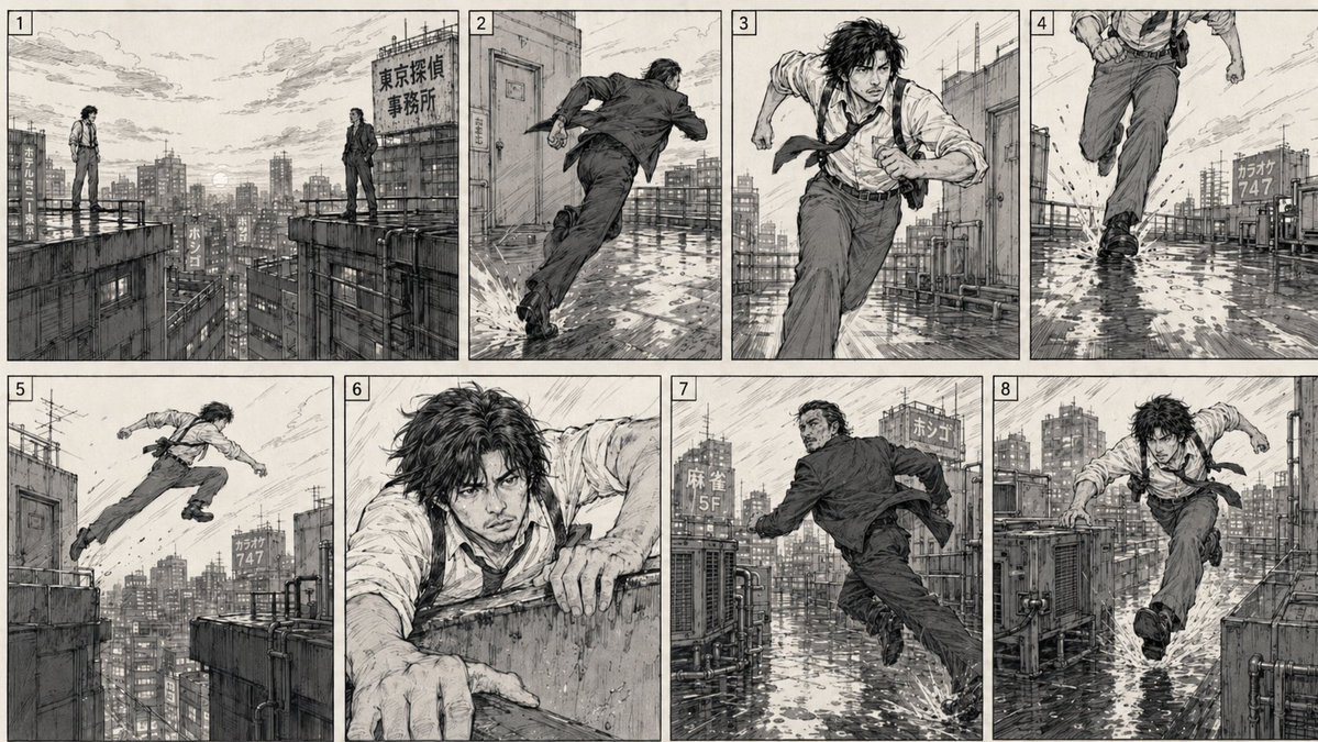 Action Scene Storyboard Layout