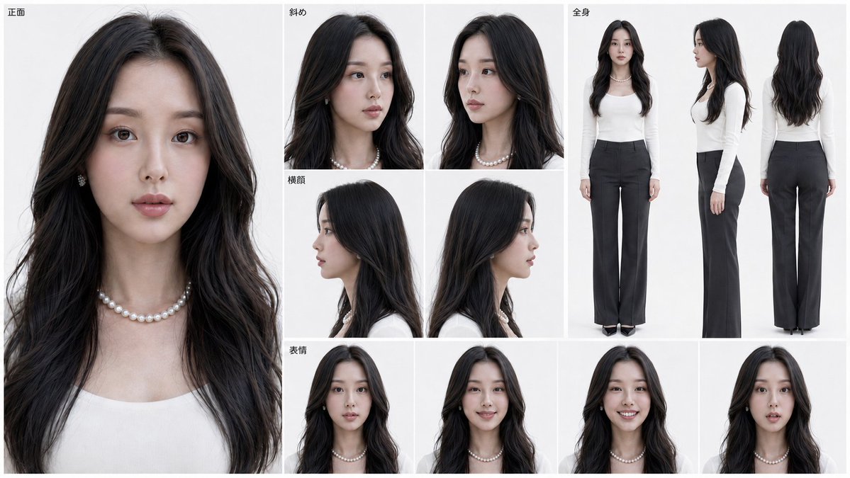 Photorealistic Female Character Sheet