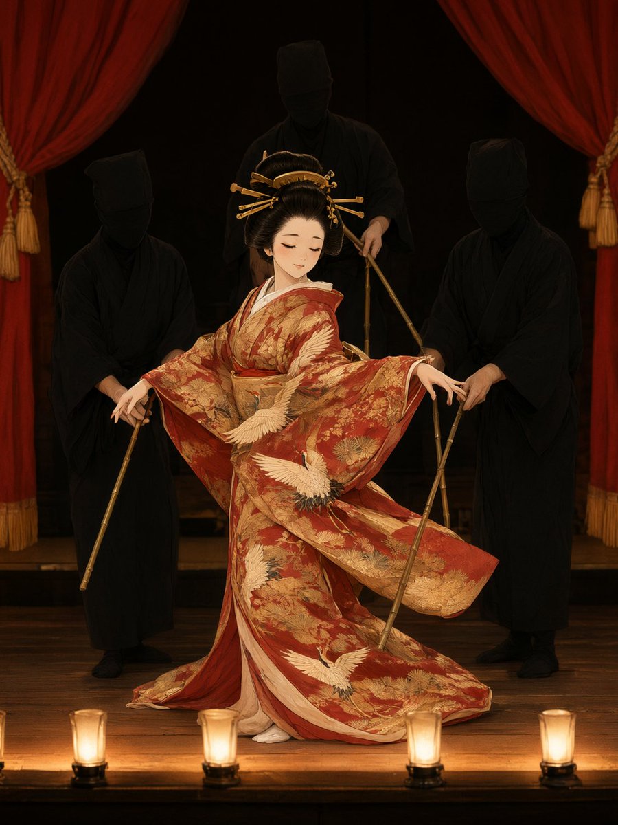 Bunraku Courtesan Stage Performance
