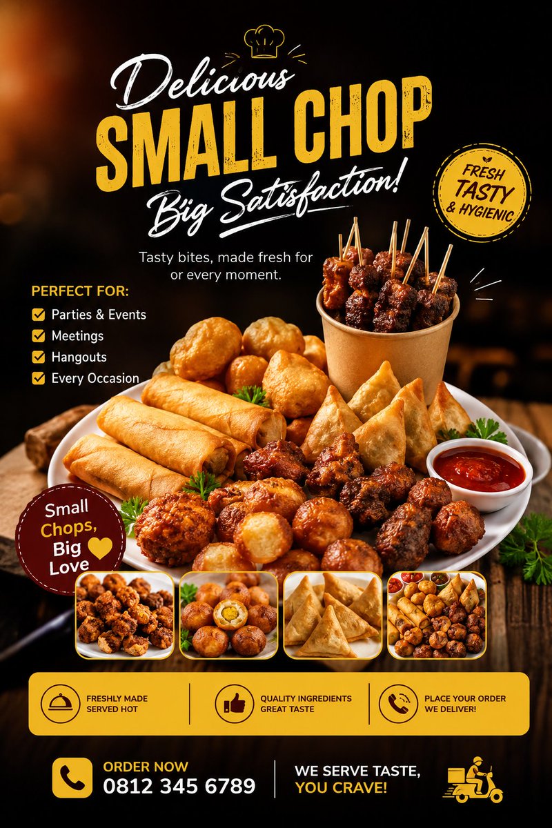 Premium Small Chops Food Poster