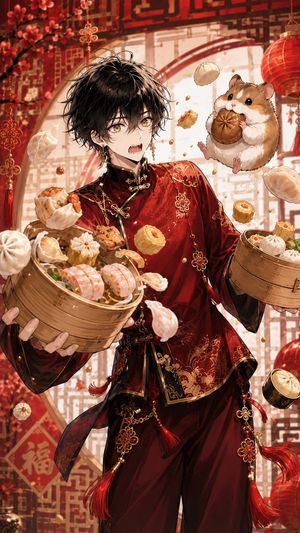 Anime Dim Sum Festival Boy AI template preview