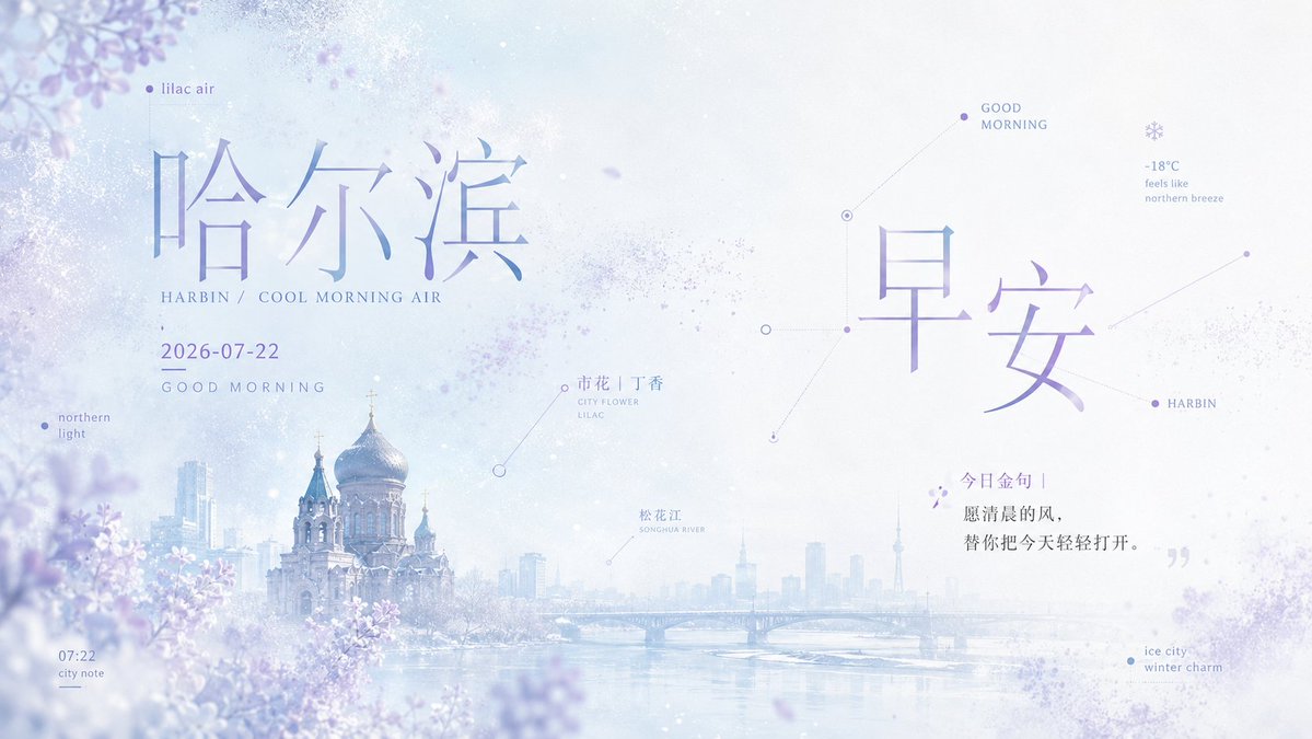 Lilac Harbin Good Morning Poster