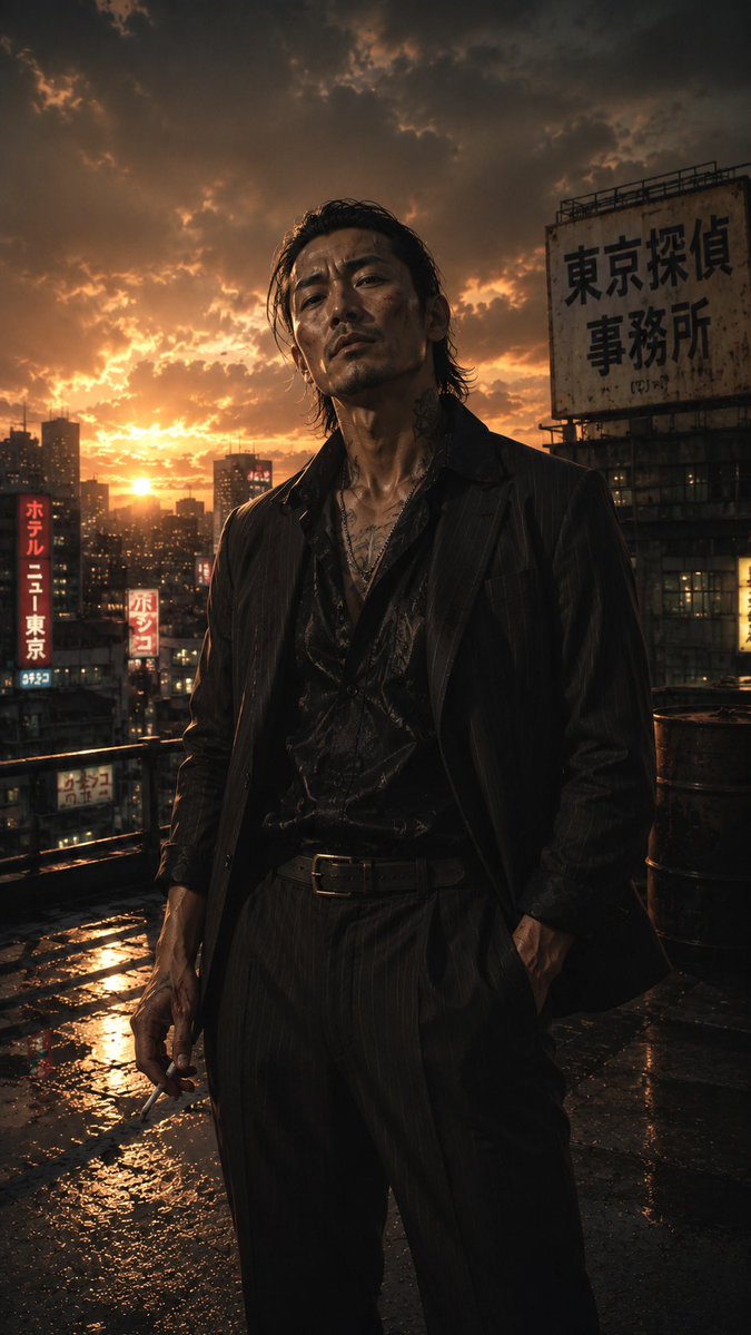 Tokyo Noir Detective Rooftop