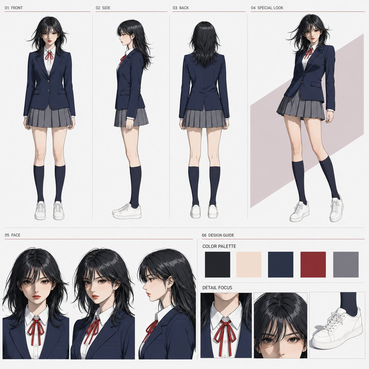 Anime Character Design Sheet Generator