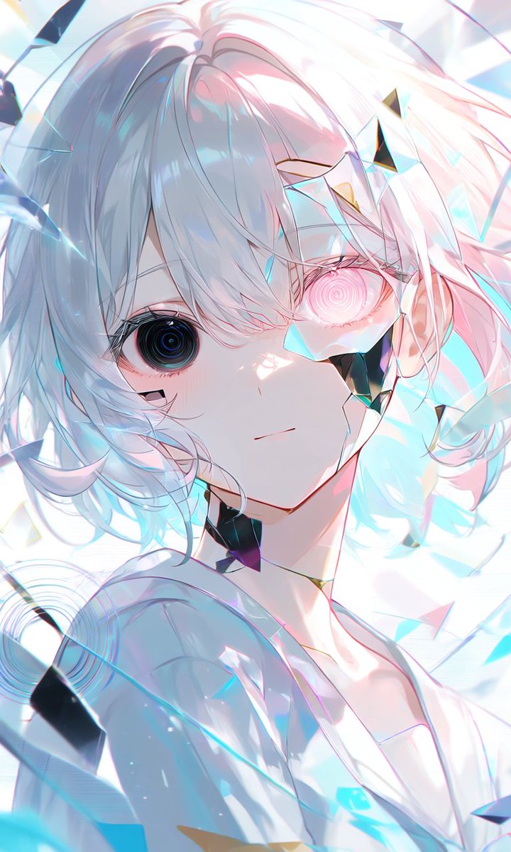 Geometric Android Girl Portrait