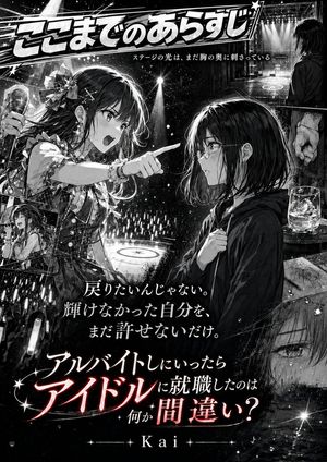 Monochrome Idol Manga Preview Poster — Goal: Create a dramatic black-and-white Japanese manga promotional poster for a continuation preview…
