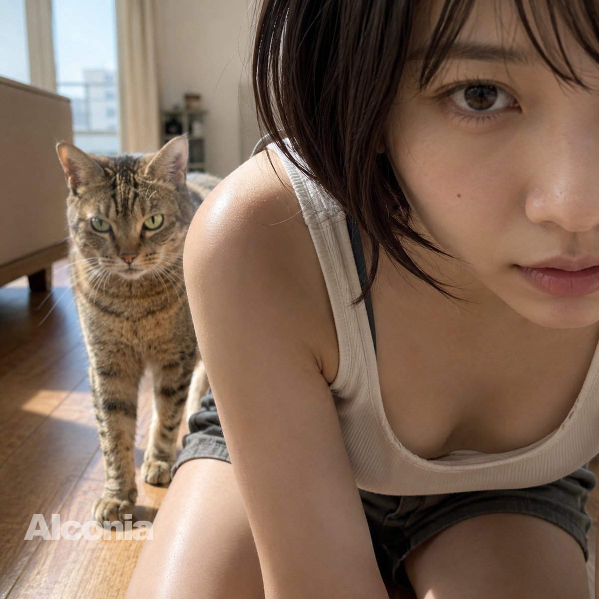 Morning Selfie With Tabby Cat