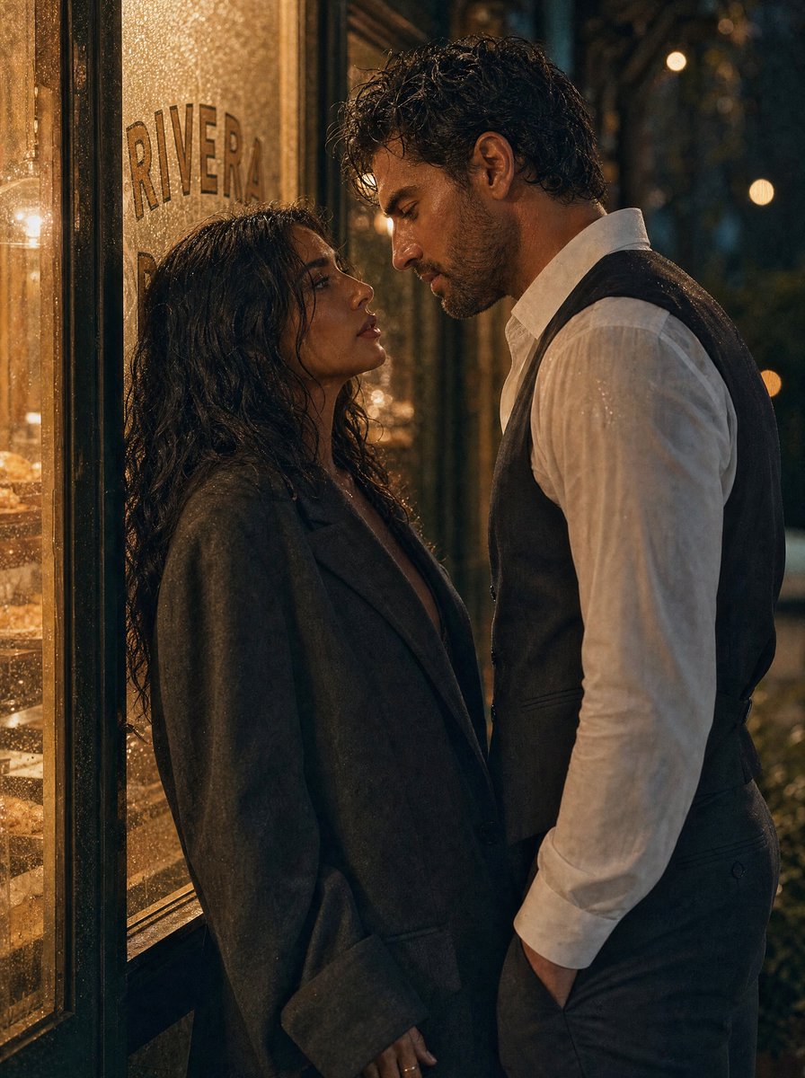 Rainy Night Romantic Street Portrait