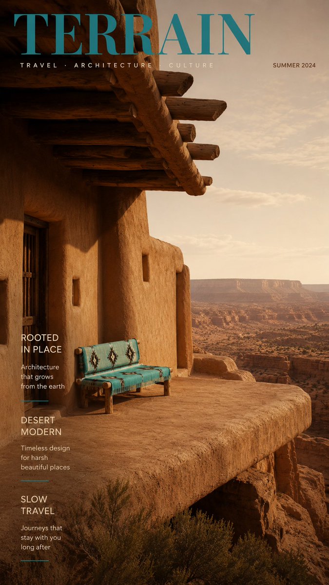 Architectural Poster Design with Landscape View