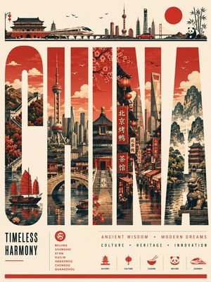 Minimalist Vector Travel Poster AI image template preview