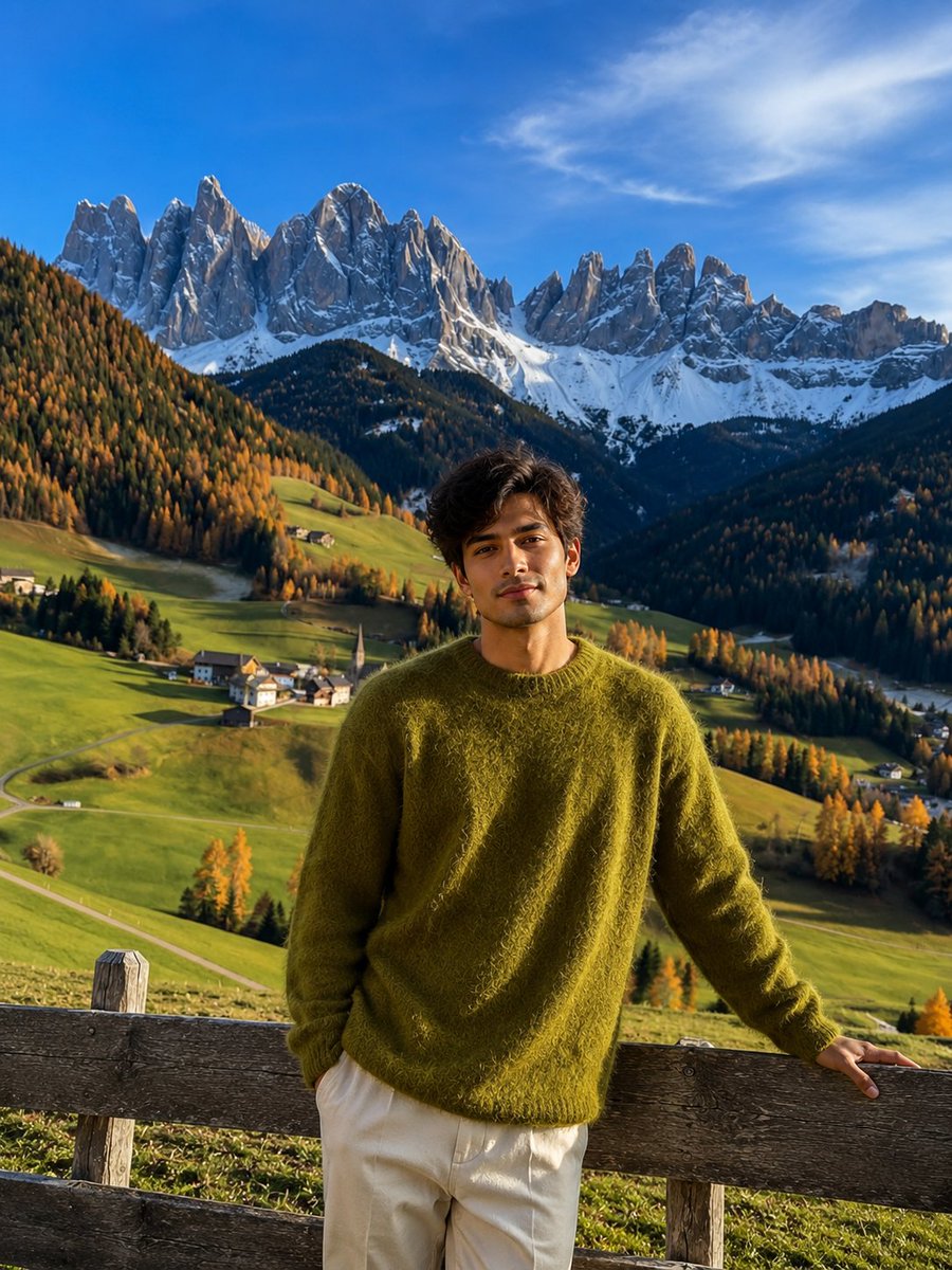 Realistic Mountain Valley Travel Portrait