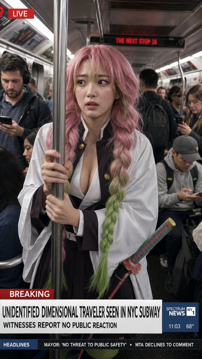 Dimensional Traveler in NYC Subway News Shot