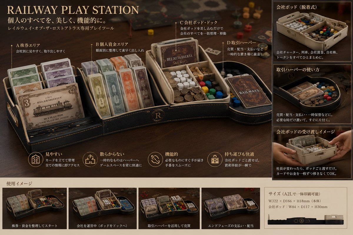 Luxury Railway Board Game Organizer Poster