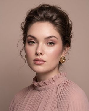 Vintage Coquette Beauty Portrait — use the attached image as the main facial reference while preserving recognizable identity, natural facial proportions, facia