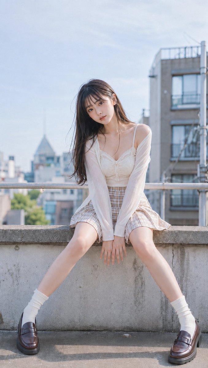 Summer Rooftop Fashion Portrait