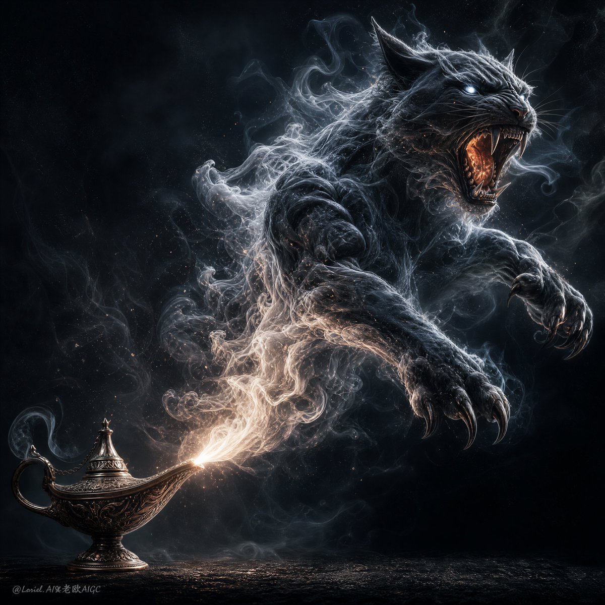Dark Fantasy Smoke Monster Transformation