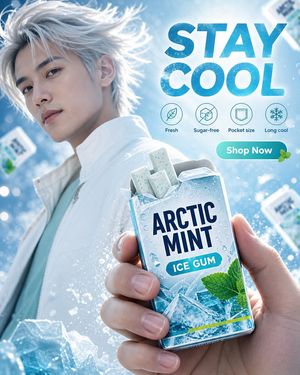 Arctic Mint Gum Commercial Photography AI image template preview