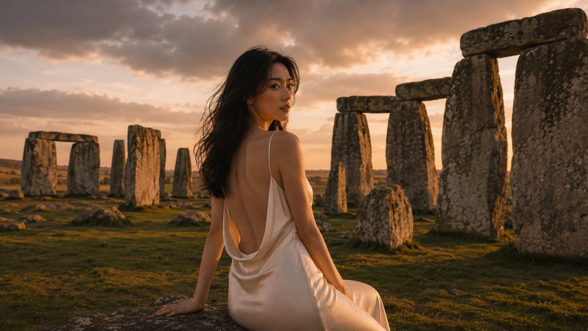Hyperrealistic Cinematic Stonehenge Portrait