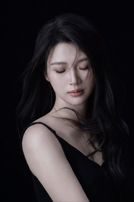 Moody Black Studio Portrait