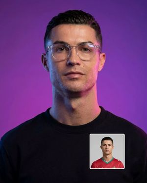 Dual-Tone Neon Studio Portrait AI image template preview