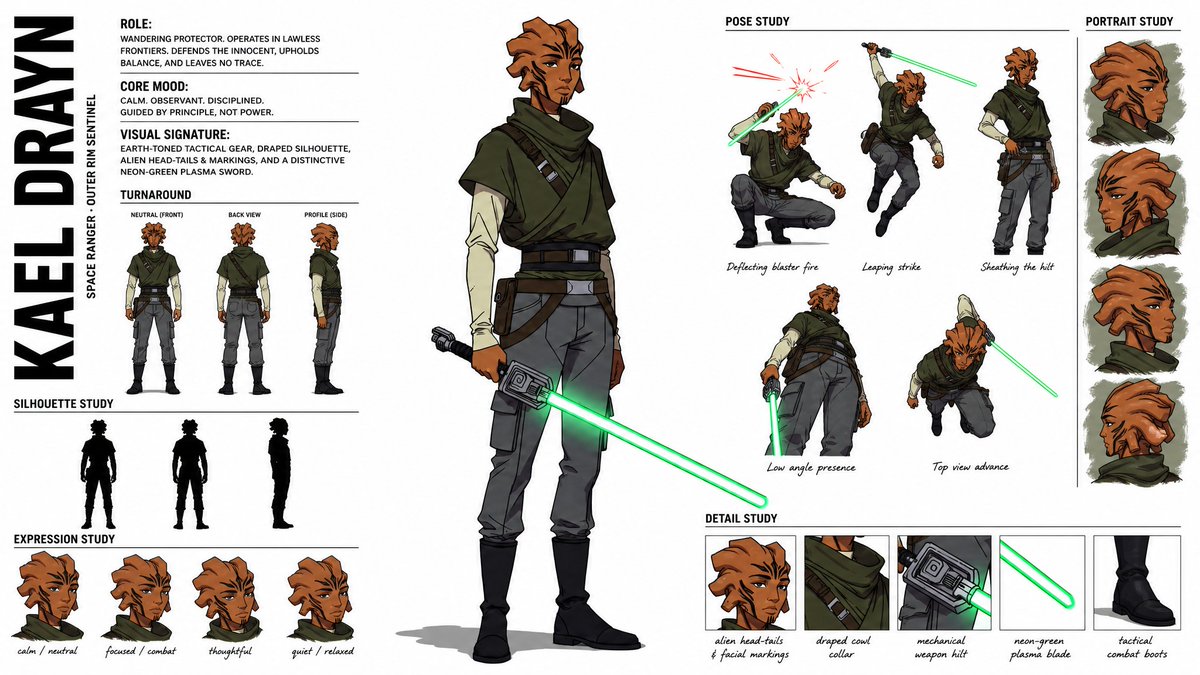 High-Fashion Anime Character Concept Sheet