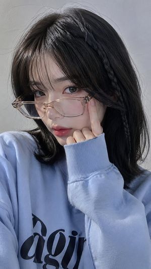 Clear Glasses Smartphone Selfie Portrait AI image template preview