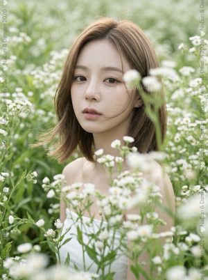 Soft Wildflower Portrait AI image template preview