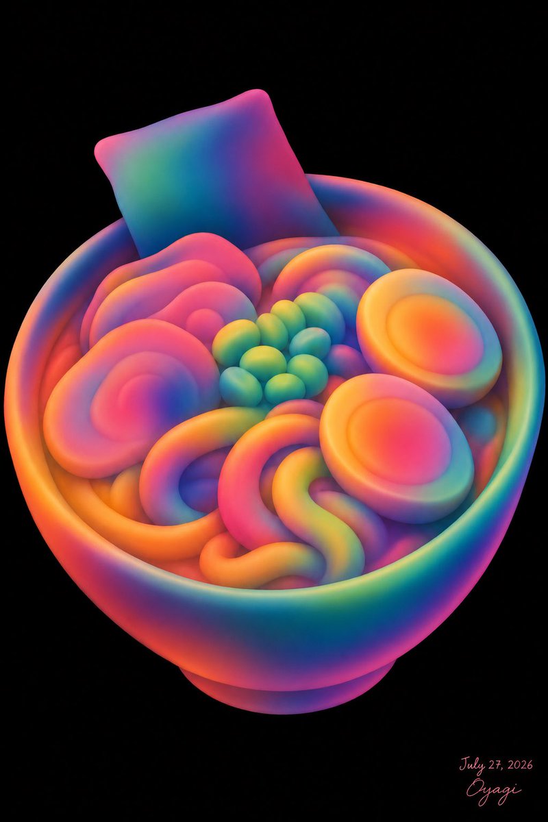 Neon Rainbow Clay Ramen Bowl