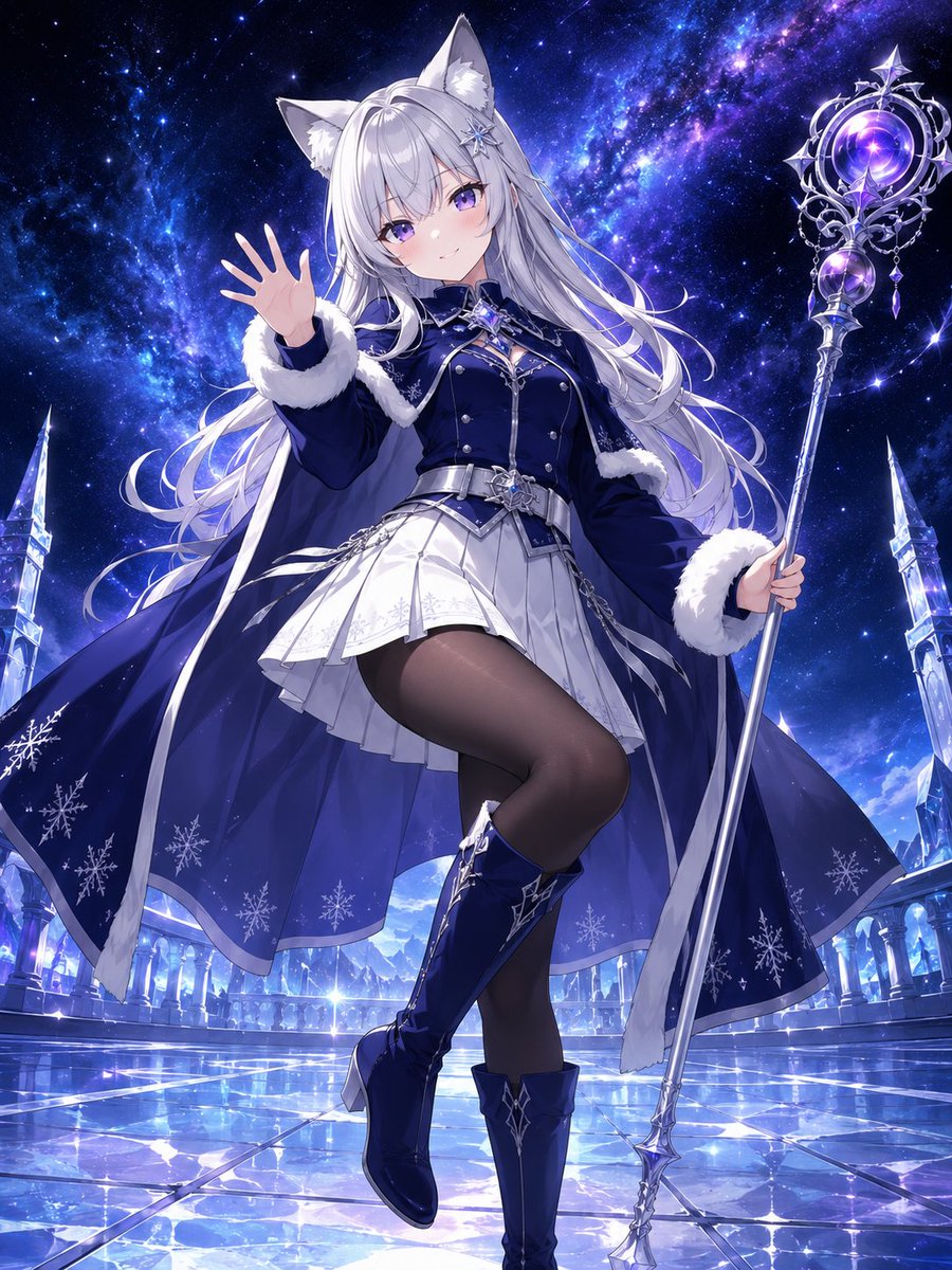 Silver Fox-Eared Winter Mage