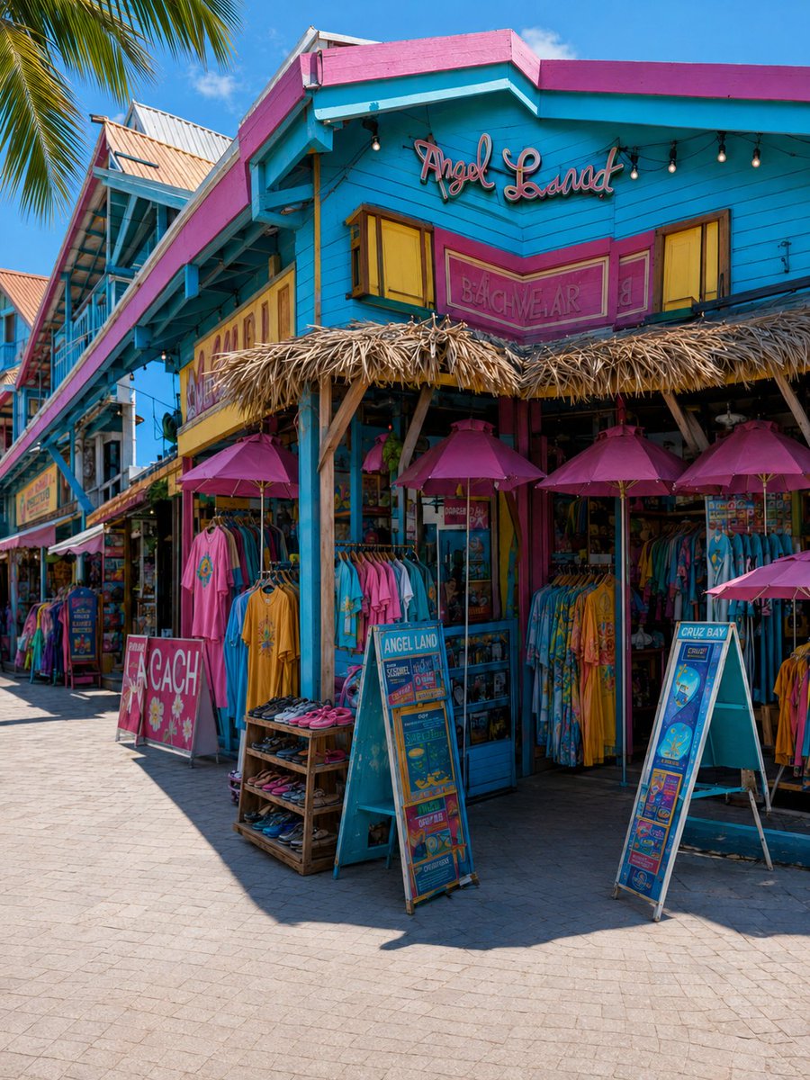 Colorful Caribbean Beachwear Storefront