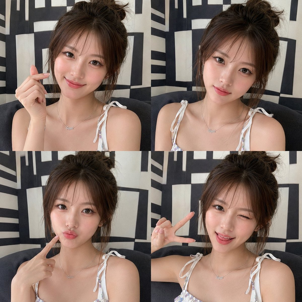 Korean Beauty Editorial Grid Collage
