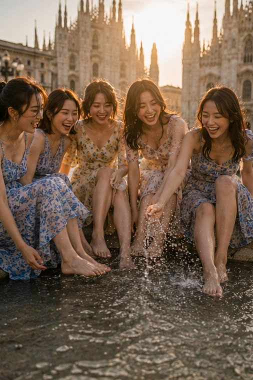Candid Summer Group Portrait in Milan example 3