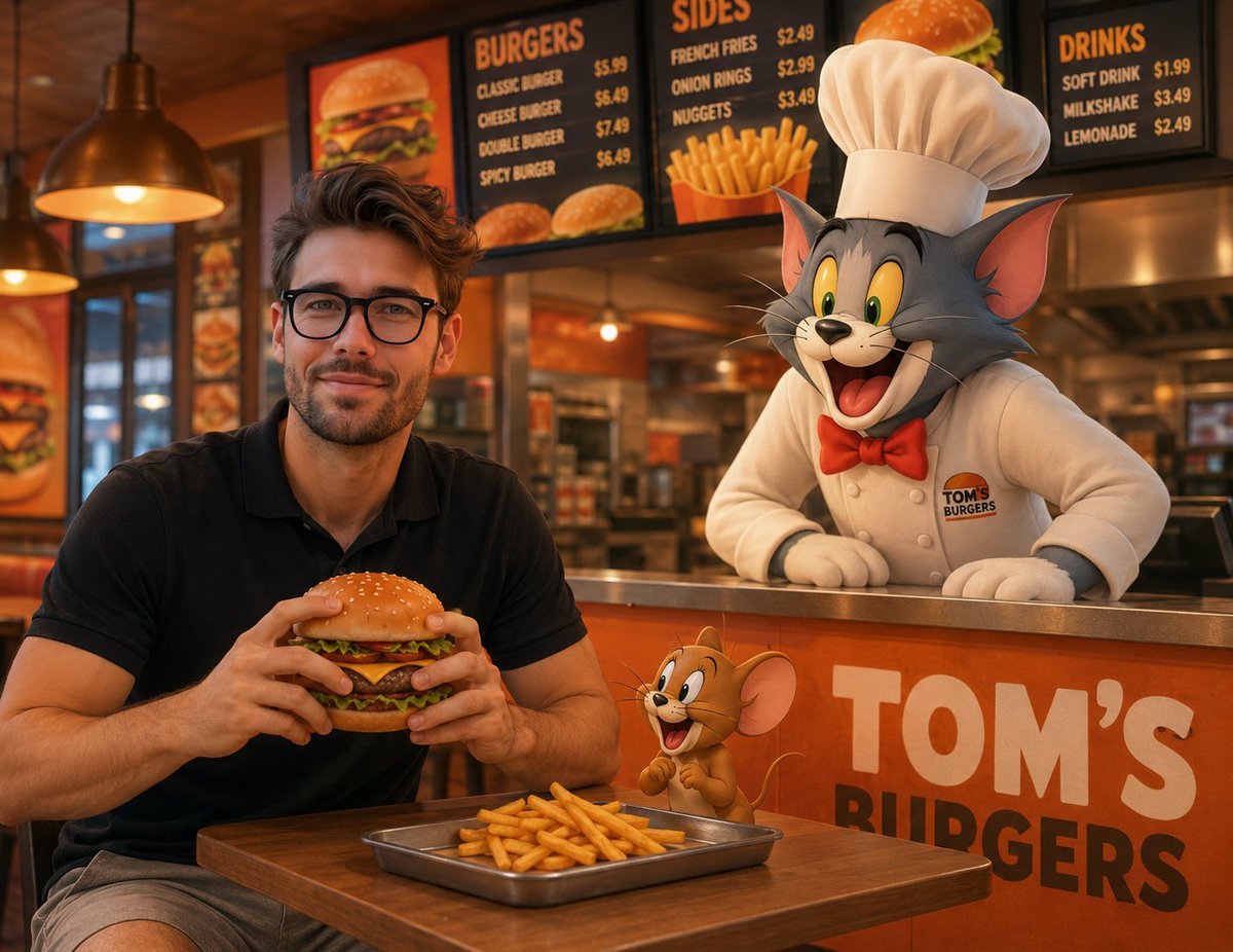 Joyful Fast-food Restaurant Crossover Scene
