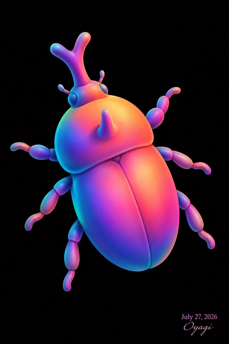 Rainbow 3D Kabutomushi Beetle