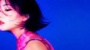Neon Blue Fashion Portrait AI image template preview