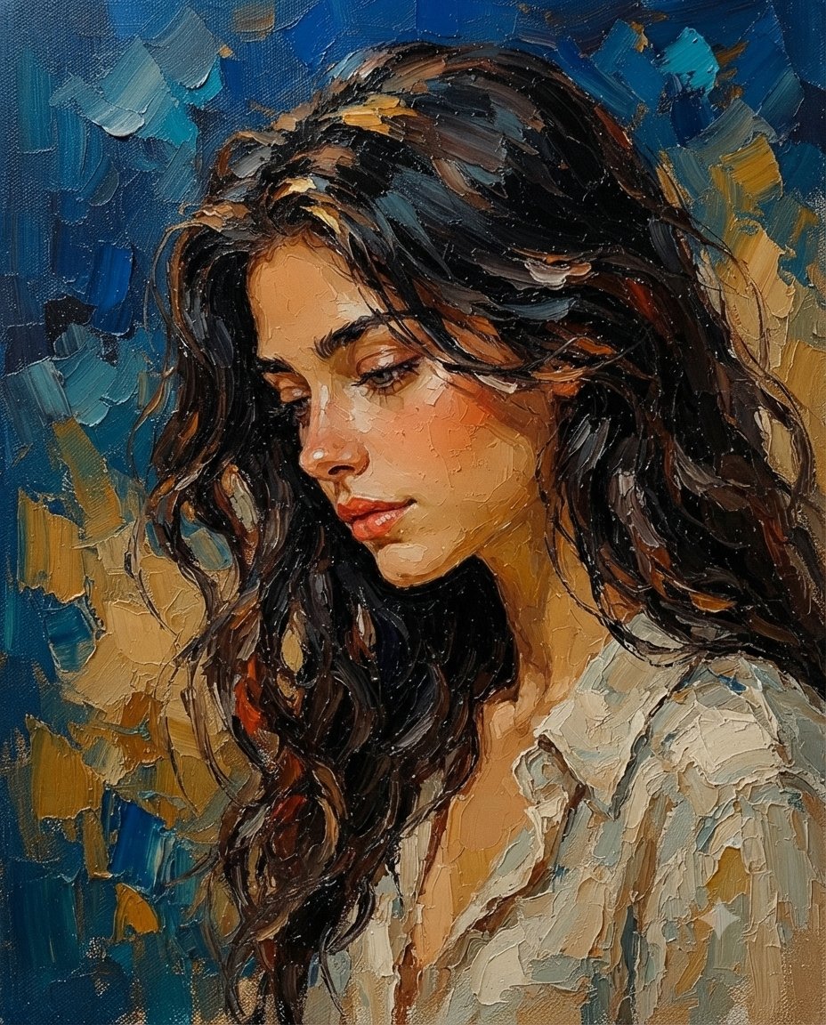 Textured Impasto Oil Portrait 2
