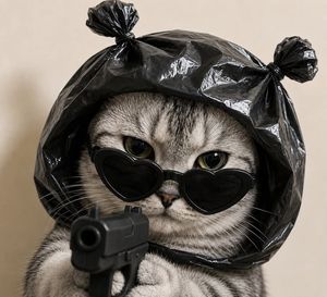 Sassy British Shorthair Cat Portrait AI image template preview
