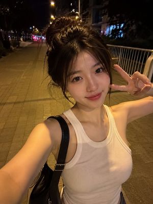 Realistic Nighttime Smartphone Selfie AI image template preview
