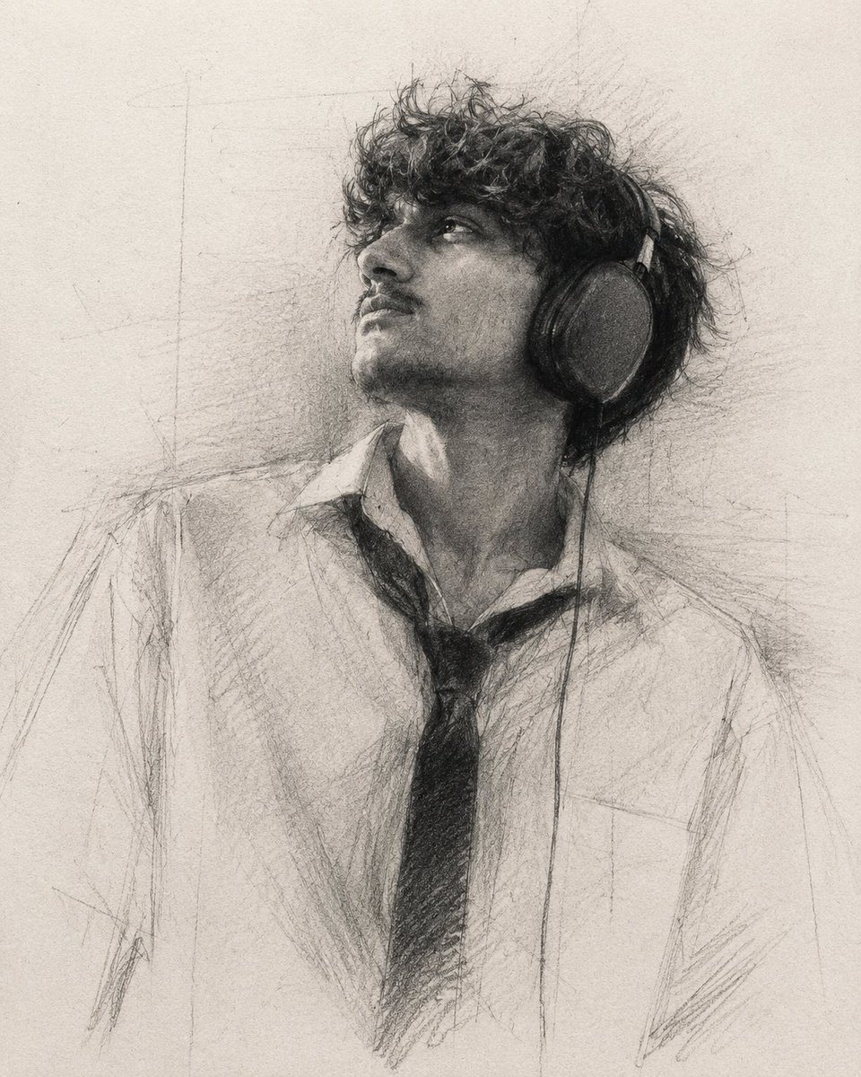 Expressive Graphite Pencil Study