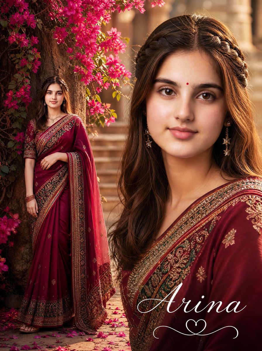 Romantic Saree Portrait Poster