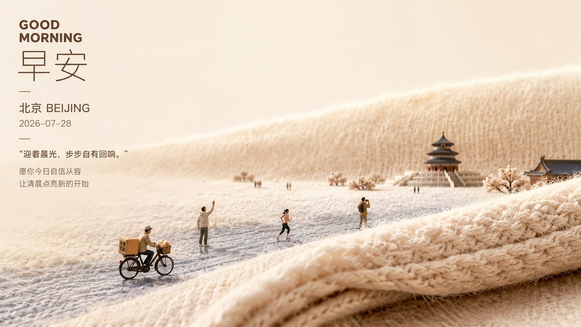 Soft Knitted Good Morning Poster